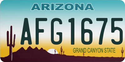 AZ license plate AFG1675