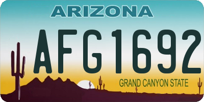 AZ license plate AFG1692