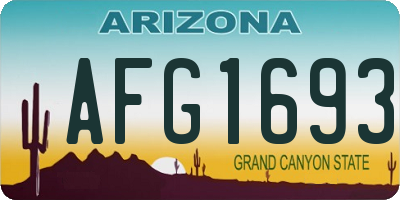AZ license plate AFG1693