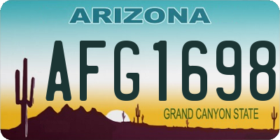 AZ license plate AFG1698