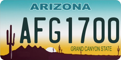 AZ license plate AFG1700