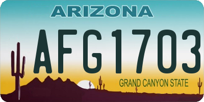 AZ license plate AFG1703