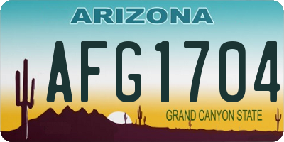 AZ license plate AFG1704