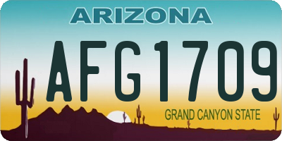 AZ license plate AFG1709