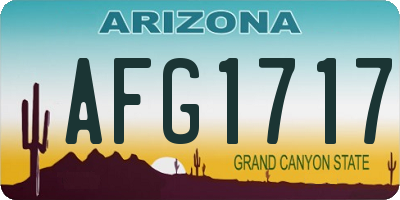 AZ license plate AFG1717
