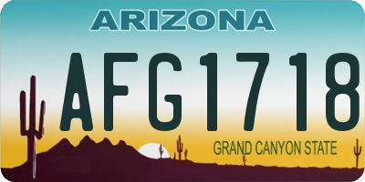 AZ license plate AFG1718