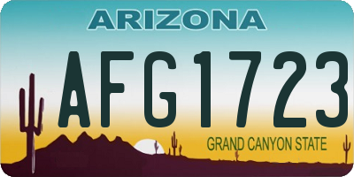 AZ license plate AFG1723