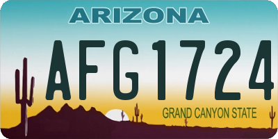 AZ license plate AFG1724