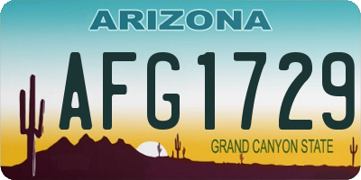 AZ license plate AFG1729