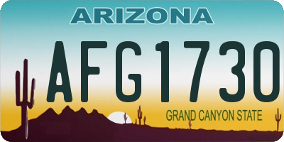 AZ license plate AFG1730
