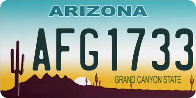 AZ license plate AFG1733
