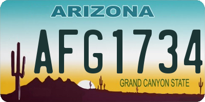 AZ license plate AFG1734