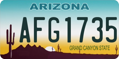AZ license plate AFG1735