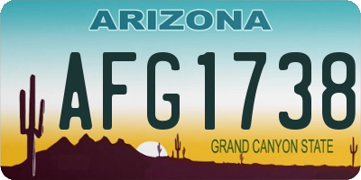 AZ license plate AFG1738