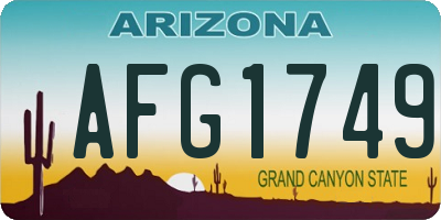 AZ license plate AFG1749