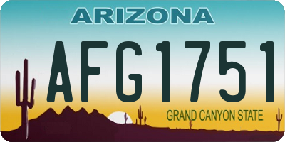 AZ license plate AFG1751