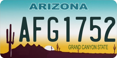 AZ license plate AFG1752