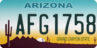 AZ license plate AFG1758