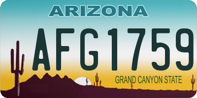 AZ license plate AFG1759