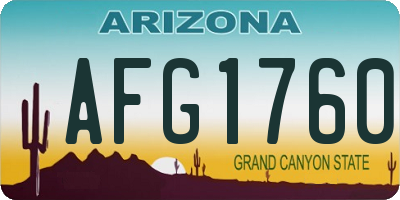 AZ license plate AFG1760