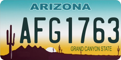AZ license plate AFG1763