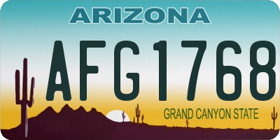 AZ license plate AFG1768