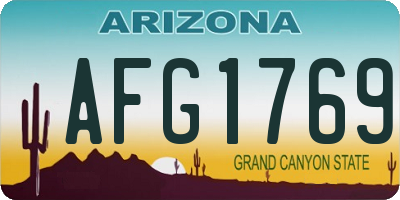 AZ license plate AFG1769