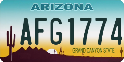 AZ license plate AFG1774