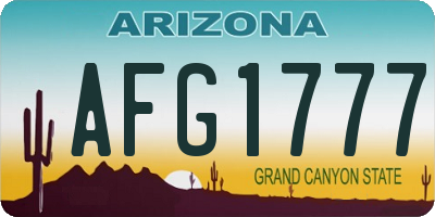 AZ license plate AFG1777