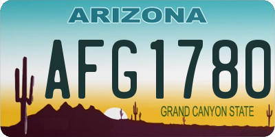 AZ license plate AFG1780