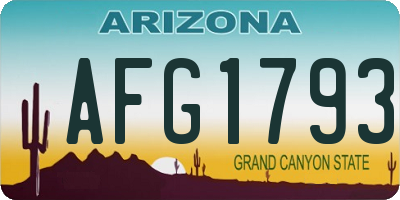 AZ license plate AFG1793