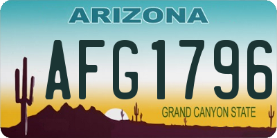 AZ license plate AFG1796
