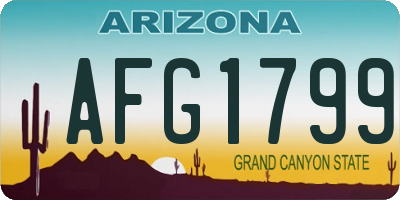 AZ license plate AFG1799