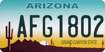 AZ license plate AFG1802