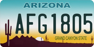 AZ license plate AFG1805
