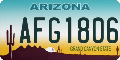 AZ license plate AFG1806
