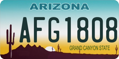 AZ license plate AFG1808