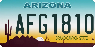 AZ license plate AFG1810