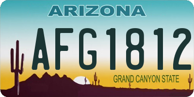 AZ license plate AFG1812