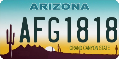AZ license plate AFG1818