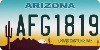 AZ license plate AFG1819