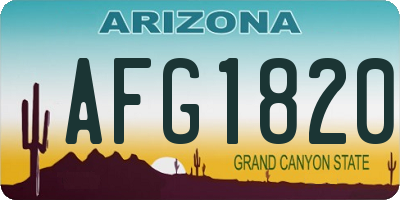 AZ license plate AFG1820