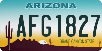 AZ license plate AFG1827