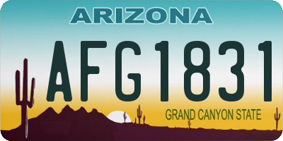 AZ license plate AFG1831