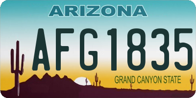 AZ license plate AFG1835