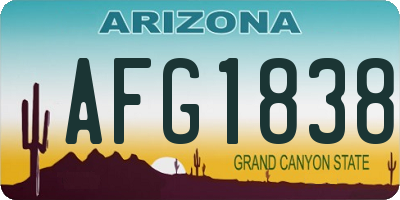 AZ license plate AFG1838