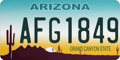 AZ license plate AFG1849