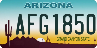 AZ license plate AFG1850