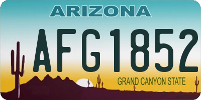 AZ license plate AFG1852