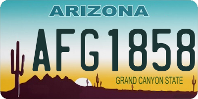 AZ license plate AFG1858